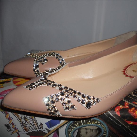 Christian Louboutin PIGALOVE 20ANS Patent Leather Crystal Flat Shoes - Picture 5 of 12